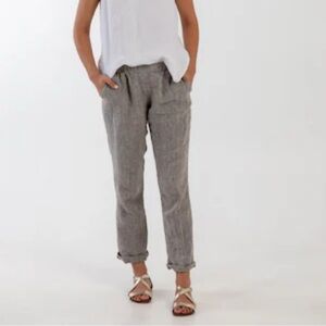 Old Navy Linen Blend Elastic Waist Drawstring Chino in Gray